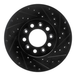 Ford Windstar Brake Rotor (1) - Front Right - R1 Concepts - Drilled & Slotted - Black - `99-`03